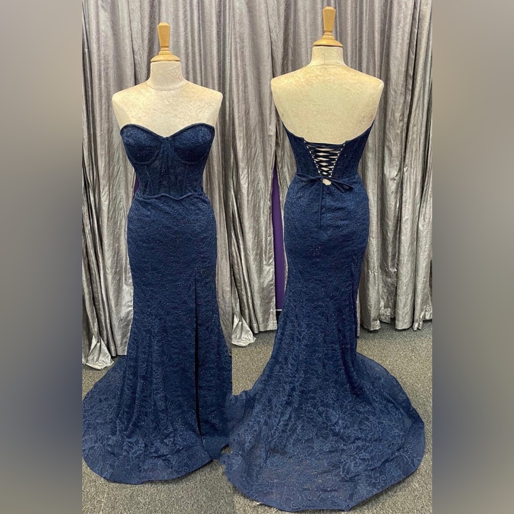 Dark Blue Long Prom Dress
